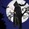 Double Layer Witch Clothes Children Halloween Cloak Hooded Cape Wizard Robe Performance Costumes