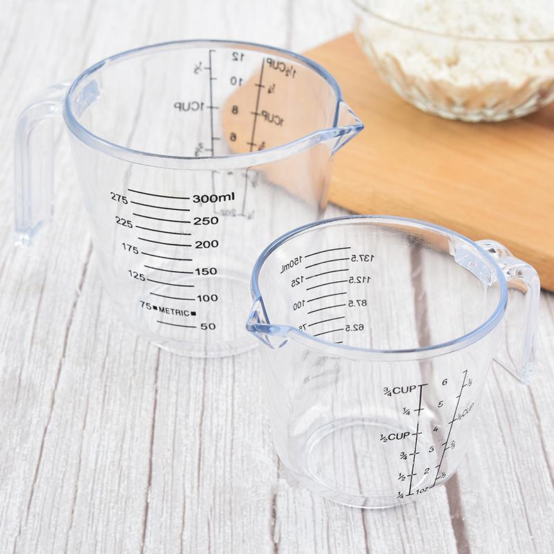 Clear Plastic Kitchen Measuring Cup Set - Thickened Scale Cups & Cylinders for Baking