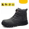 Fashion Men Waterproof Security Work Safety Boots Protective Leather Men Boots Anti-smash Anti-puncture Industrial Safety Shoes Men