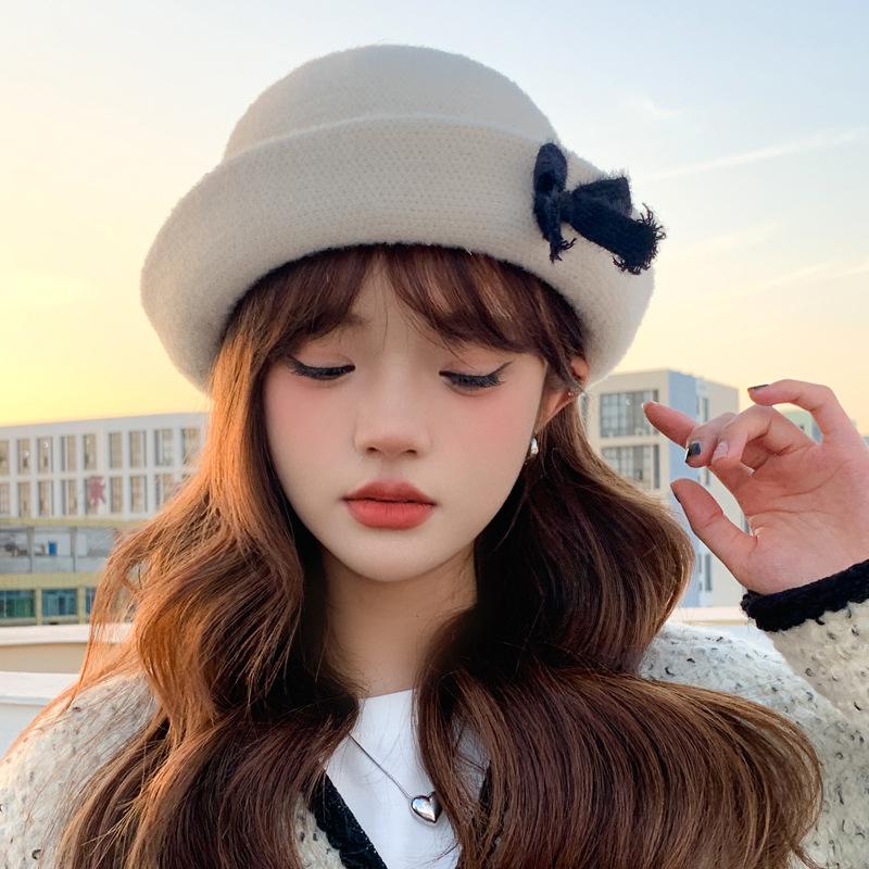 Wool Fisherman's Hat Children Autumn and Winter Retro Basin Hat Elegant Temperament Celebrity Basin Hat