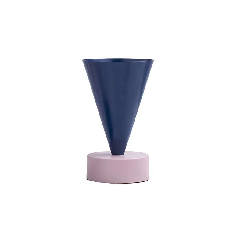 Creative Metallic Colored Vase Geometric Triangle Flower Vase Flower Arrangement Accessories Terrarium Home Decoration