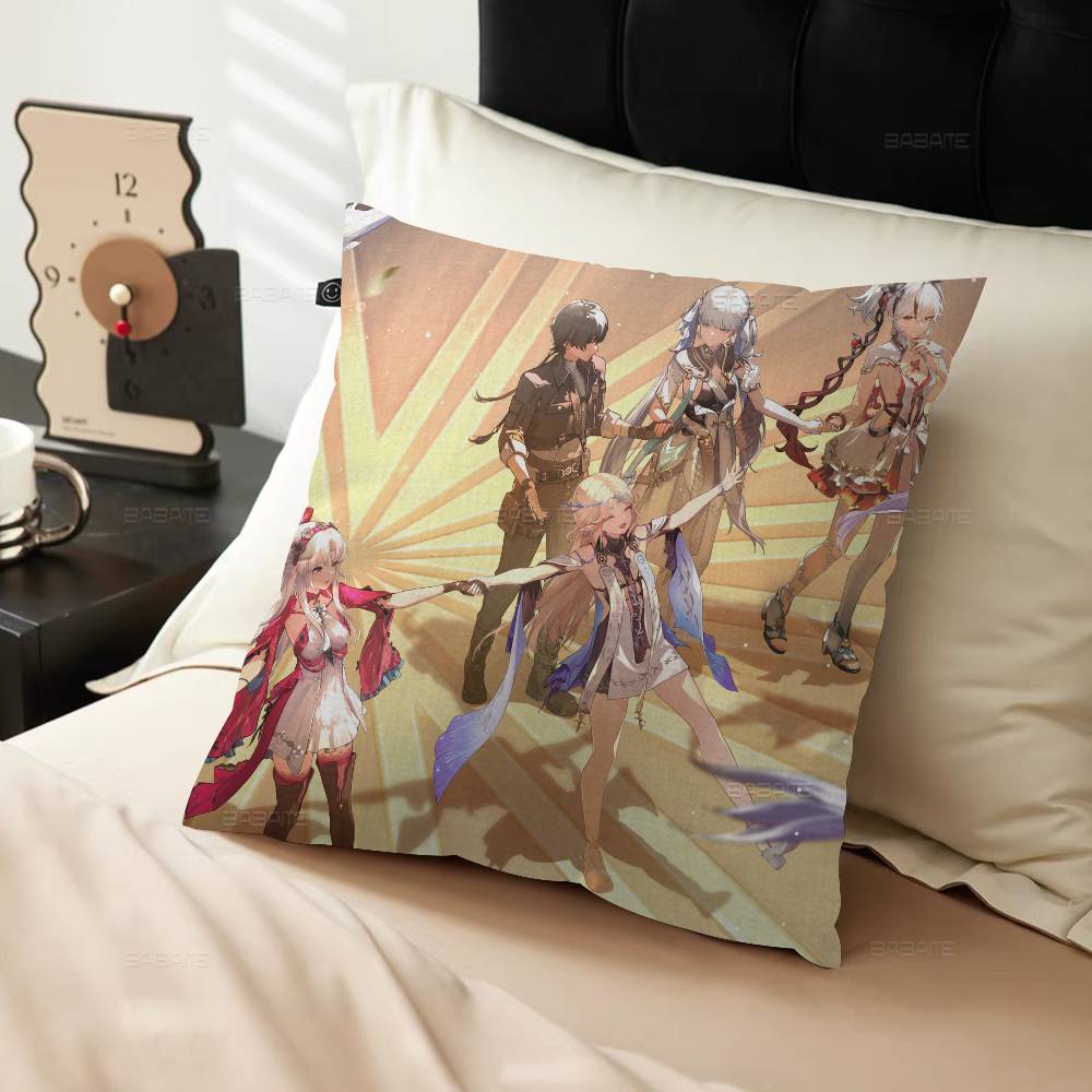 Wuthering Waves Cartethyia Pillow Covers Cartoon Sofa Decorative Home Double-sided Printing Short Plush Cute Cushion Cover