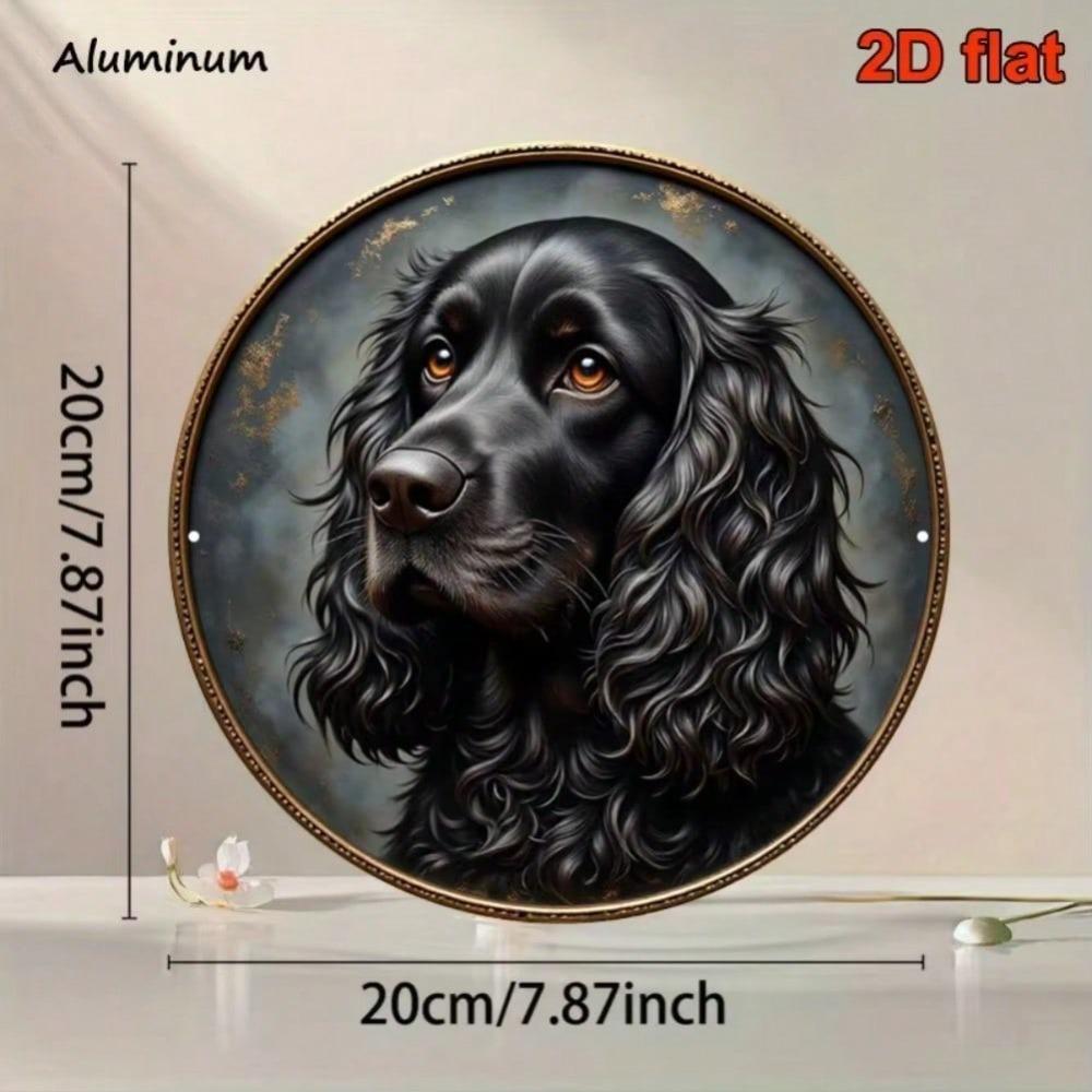 Vintage Black Spaniel Portrait Metal Tin Sign Wall Art Home Decor