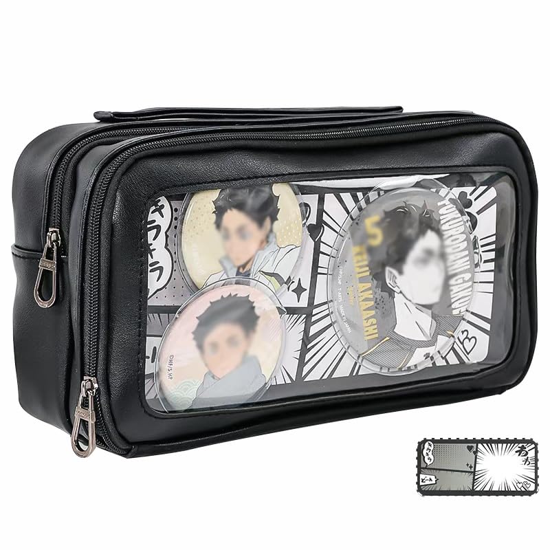 

Nekosennin Pencil Pen Pencil Pen Pouch with Simple Design for School Large Style Case, Holder, Case, Zipper, Entrance, Capacity, Stationery, White, чёрный