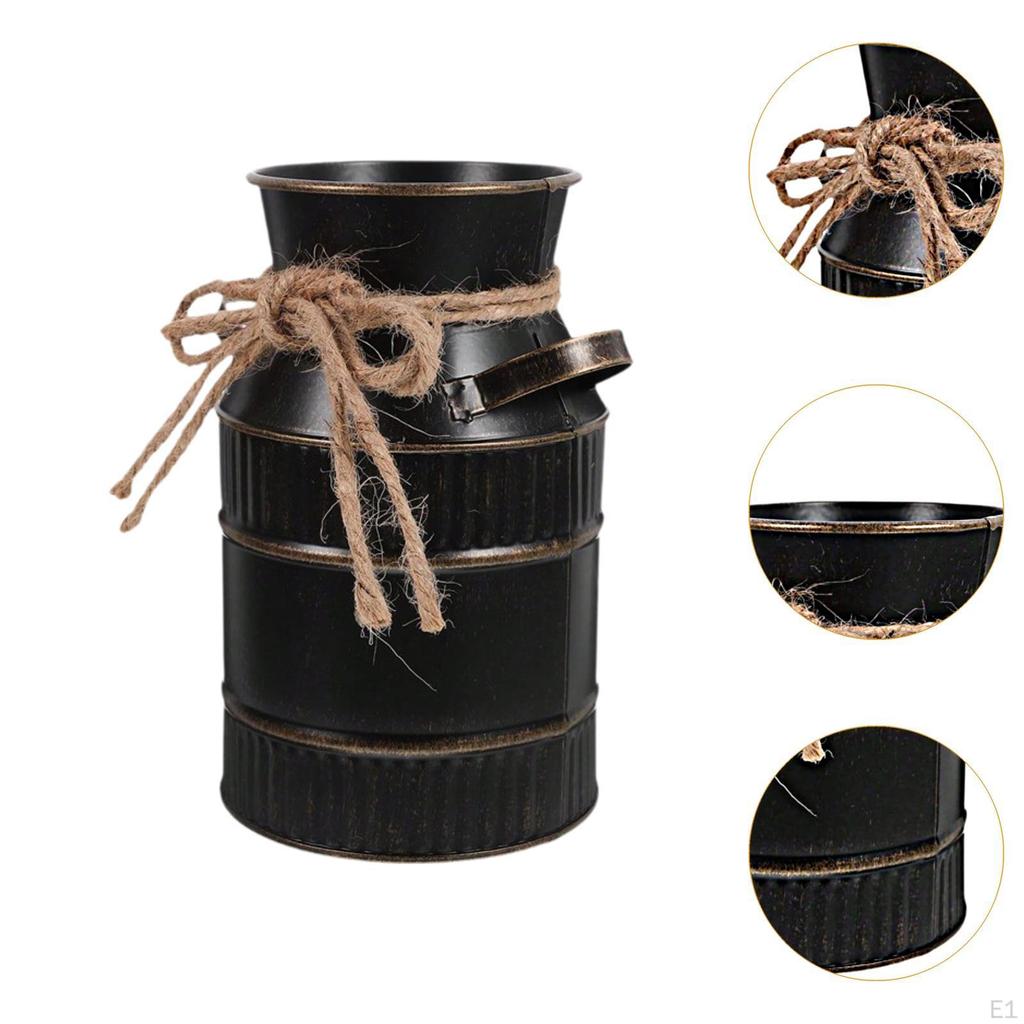 Vase Decorative Vintage Design Antique Flowers Bucket Milk Jug for Bedroom Flower Arrangements