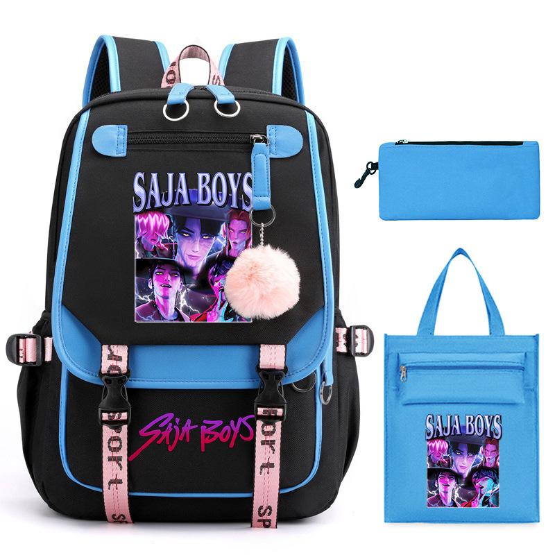 K-Pop Anime Cartoon Printed Student Casual Backpack Trend Tote Bag Pencil Case Set no specification