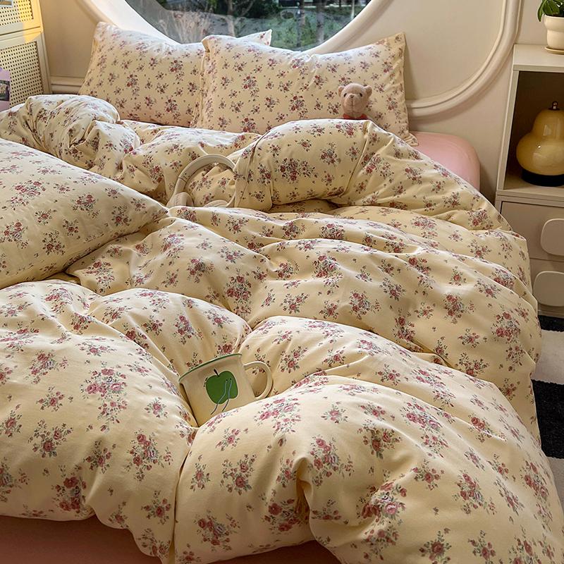 Floral Style Duvet Cover Soft Quilt Cover Single/Double/Queen Size Comforter Covers Girls Room Bedding (Pillowcase Need Order)