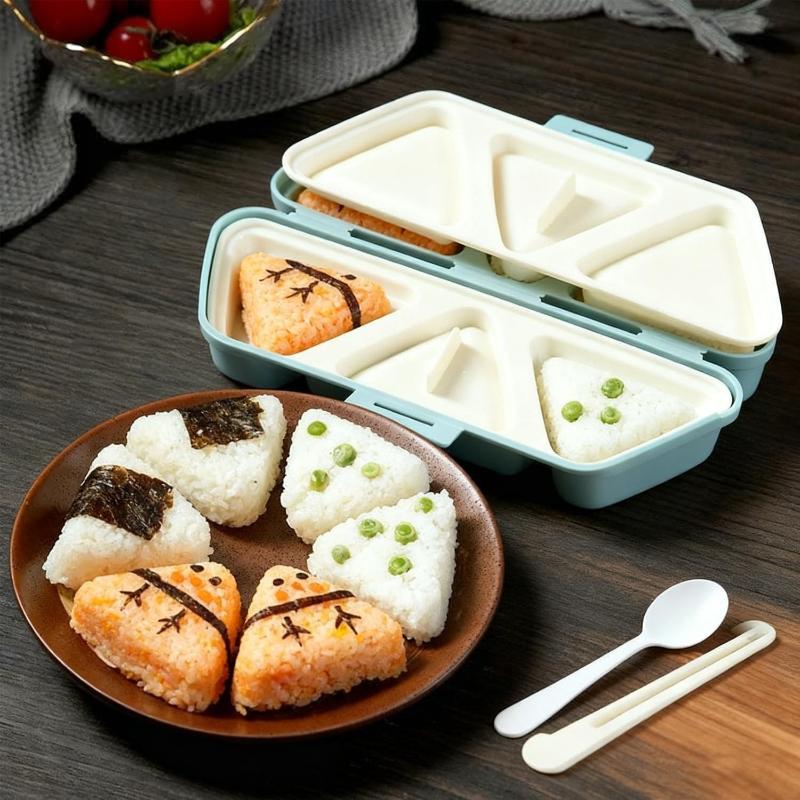 6 Grids Sushi Mould Triangle Bento Box Kitchen Party Supply Mold Tool Onigiri Rice Ball Bento Machinenori Kitchen Accessories