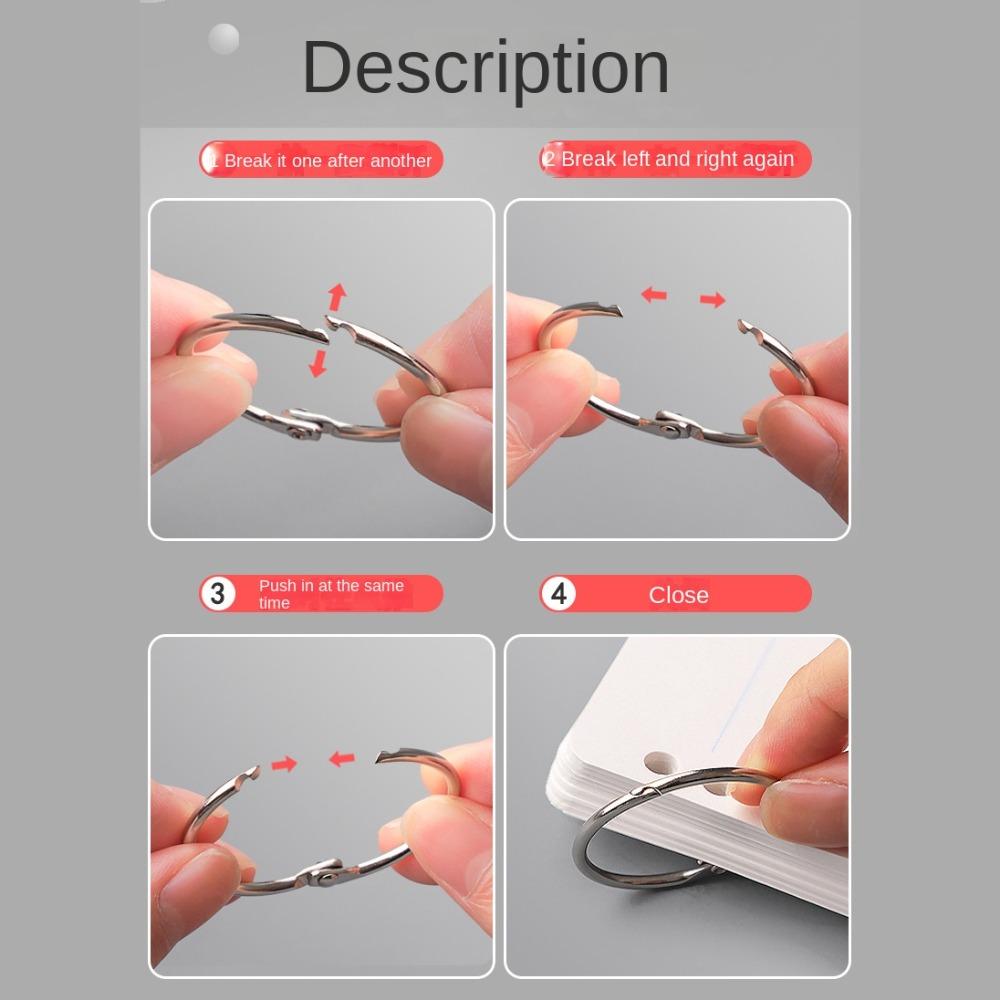 O Ring Metal Ring Binder Staple Book Binding Clip Metal Binder Ring Keychain