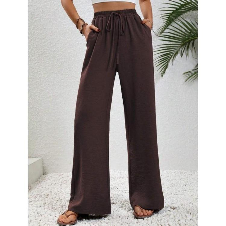 Women's Casual Comfortable Wide Leg Long Pants Solid Color Versatile