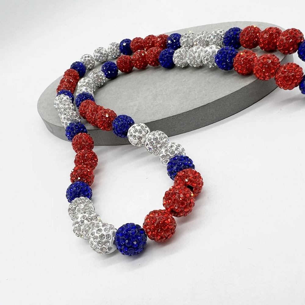Fashionable Jewelry Colorful Diamond Ball Necklace Unique Hip-hop Star Accessories  Men
