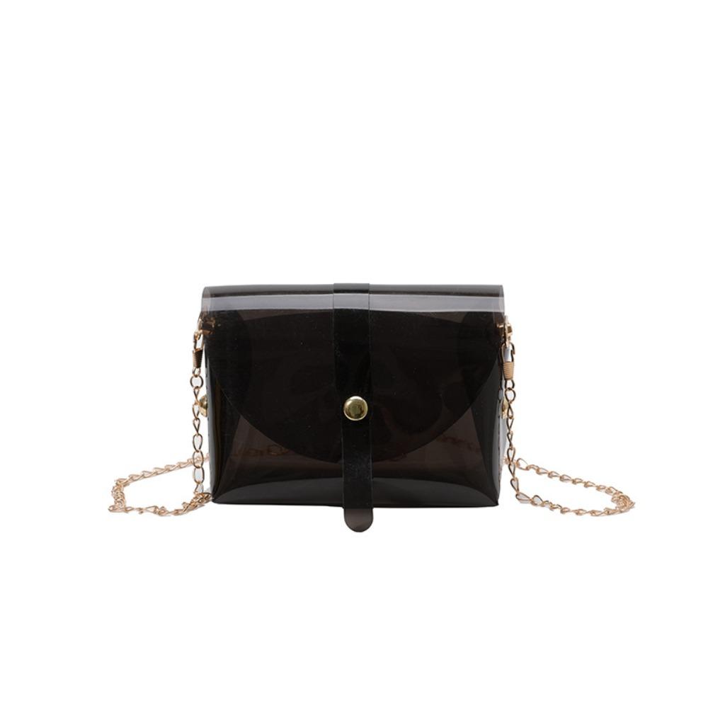 

Прозрачная сумка кроссбоди из ПВХ, Кавайная мини-сумка для помады, Модная сумка-желе через плечо, Женская чёрный