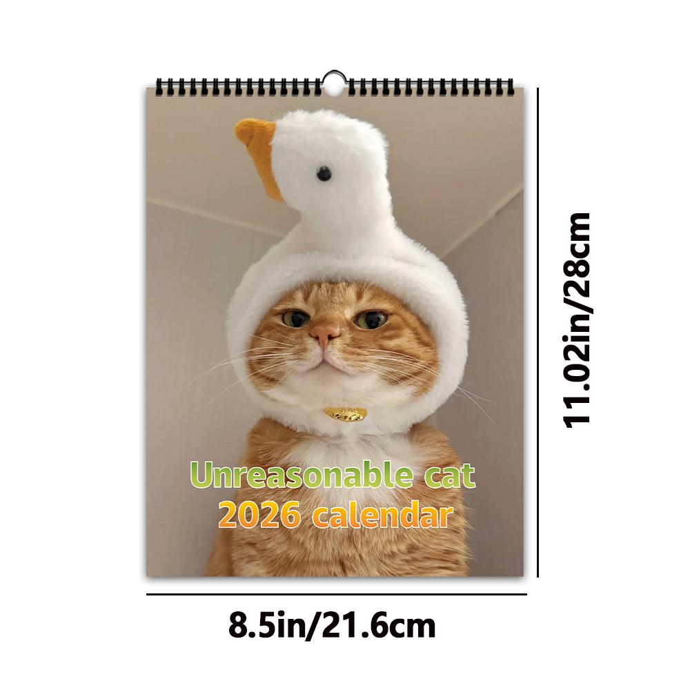 

1pc, 2026 High-definition Cat Calendar - Funny Cats, 12 different designs, calendar, Birthday, Christmas, New Year Gifts
