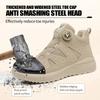 Rotating button Men's safety boots Work Shoes Puncture-Proof Steel toe shoes Non-slip Protection Shoes High top Security Boots