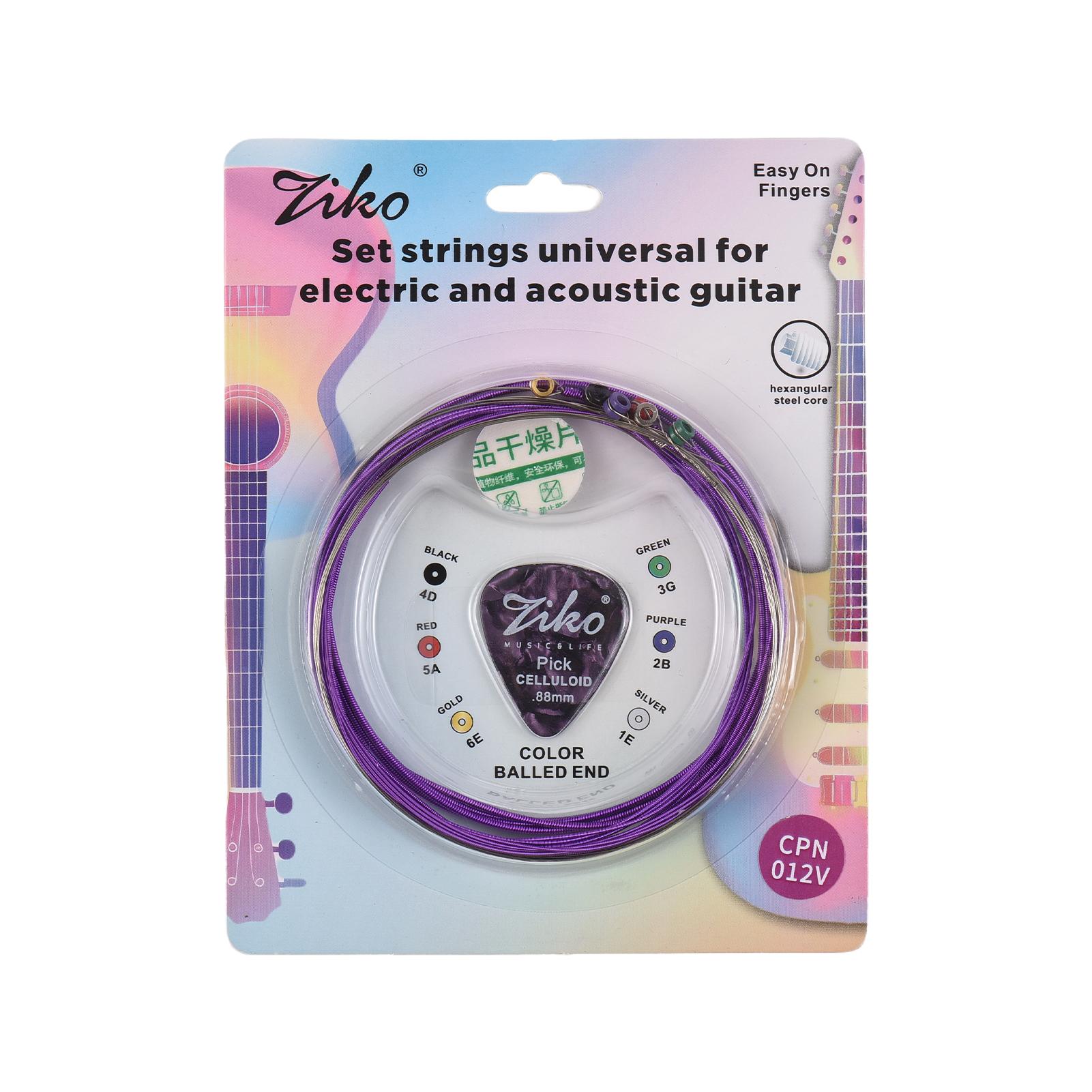 

1 комплект из 6 гитарных струн, сменные струны для электрогитары и акустической гитары, гитара со стальными струнами Purple String