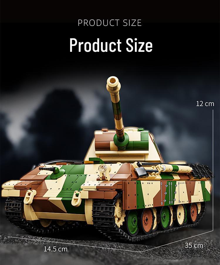 Tiger 97001 Heavy Tank Military Model Building Kit with Minifigures