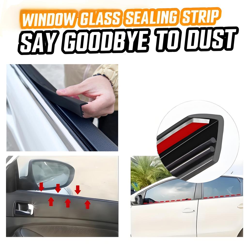 4PCS Car Rubber Window Seal Strip Side Window Gap Filler Noise Insulation Waterproof Windproof Dustproof V-Shape Sealing Strips