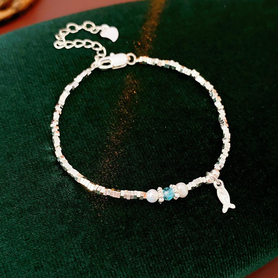 French temperament cold wind zircon star pearl bracelet light luxury bracelet sweet versatile jewelry