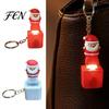 LED Festive Sound Pendant Santa Light Keychain, Interactive Glowing Christmas Ornament with Tunes, Holiday Sensory Play Tool USB-C Rechargeable Fidget
