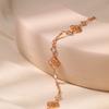 Women Fashion Gold Plated Geometric Hollow Flower Zircon Bracelet