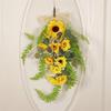Easy To Install Faux Sunflower Wall Hanging Ornament Green Plant Decoration for Home or Commercial Space