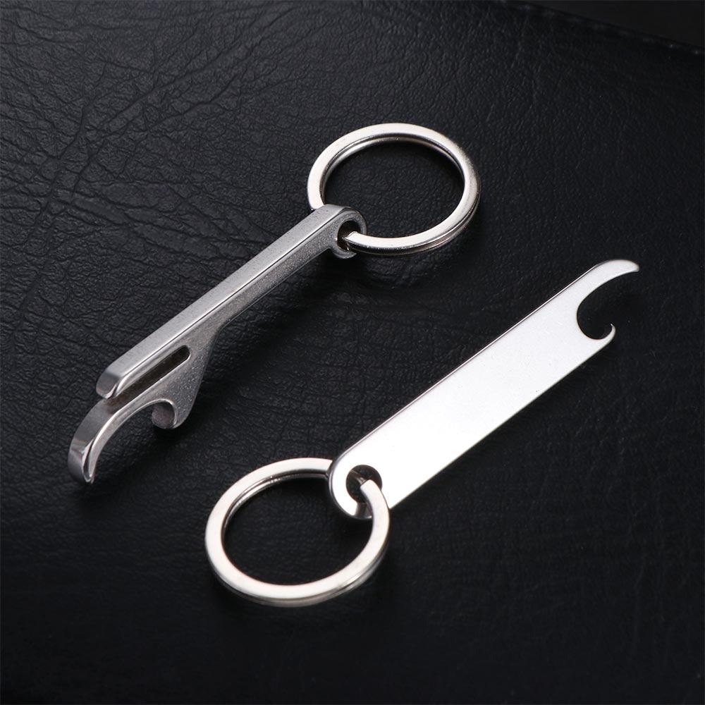 Mini Beer Opener Keyring Stainless Steel Beer Bottle Opener Keychain Portable Survival Tool