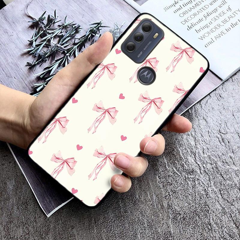Pink Bow Tie Funda Phone Case For Motorola Moto G85 G55 G05 G14 G75 G31 G50 G10 G20 G30 G60 G13 G32 G84 G54 G53 G72 G24 Power