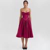 Burgundy High-end Large Skirt Temperament Tube Top Skirt Women's Medium and Long Dress Dress Dress Long Dress
