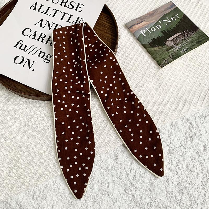 Headscarf Women's pastoral spring and summer fashion colorful retro plaid fabric headband pure cotton silk scarf decorative small scarf