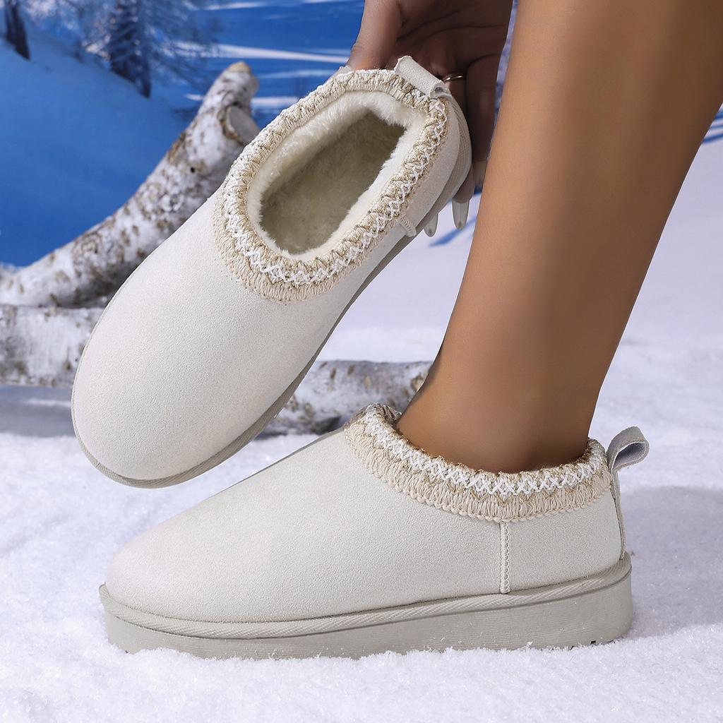 Women's Padded Lining Soft Thick Sole Heightened Outdoor Thickened Warm Lightweight Comfortable Stirrup Ground Cotton Shoes Snow Boots Cotton Shoes