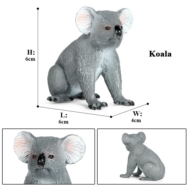 Oenux Classic Australian Wild Animals Kangaroos Koala Platypus Tasmanian Devil Echidna  Cassowary Model Figurine Toy Kid Gift