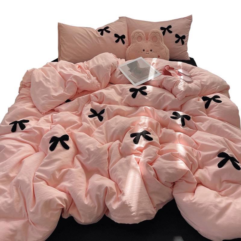 Chenille-Stickerei Bettbezug, Einzelbett, 180x220cm, Passend für 1,5m Bett, Inklusive Bettlaken, 150x200cm