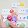 Wooden Arithmetic Blocks: Educational Toys for Toddler Math - Addition, Subtraction, and Matching Cards