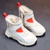 Boys Padded and Thickened Solid Colour Tall Tube Boots Warm Porosity Non-slip Casual Outdoor Sports Button with A Twirl Boots