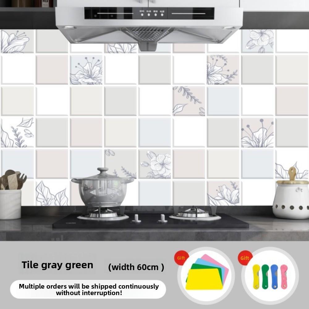Kitchen Oil-proof Sticker Resistant Wall Sticker Waterproof and Moisture-proof Cabinet Tile Wallpaper Self-adhesive Aluminum Foil Stove