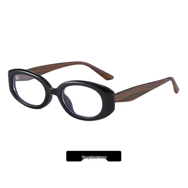 Retro Cat Eye Glasses with Wood Grain, Anti-Blue Light, Prescription Ready, for Women, Fits Square and Round Faces