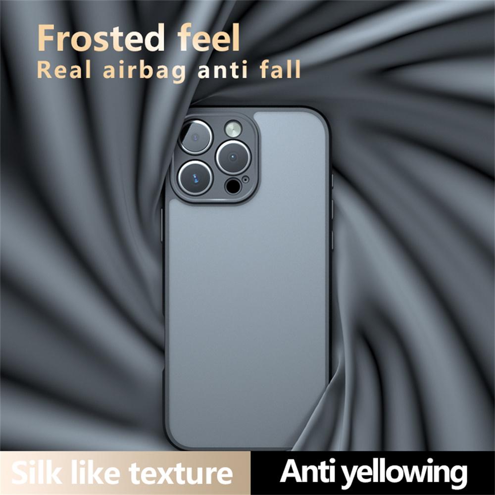 For iPhone 16 Pro Case Skin-Touch TPU + PC Matte Phone Back Cover,Transparent Black