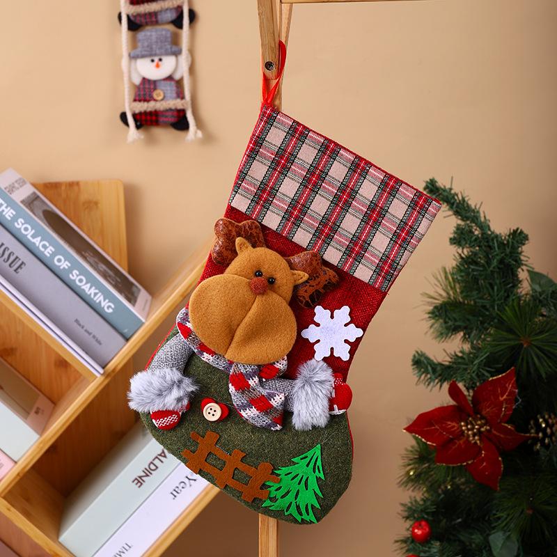 Medium Size Cartoon Santa Claus Sock Pendant Christmas Stocking Pendant Christmas Tree Pendant