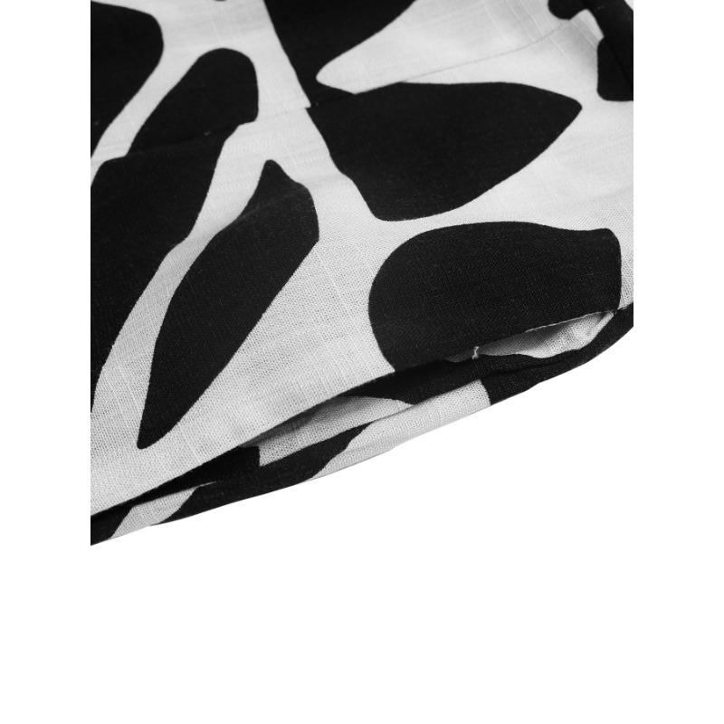 Dame V-hals Jumpsuit Bukser Sommer Ny Pendler Ermeløs Trykt Jumpsuit