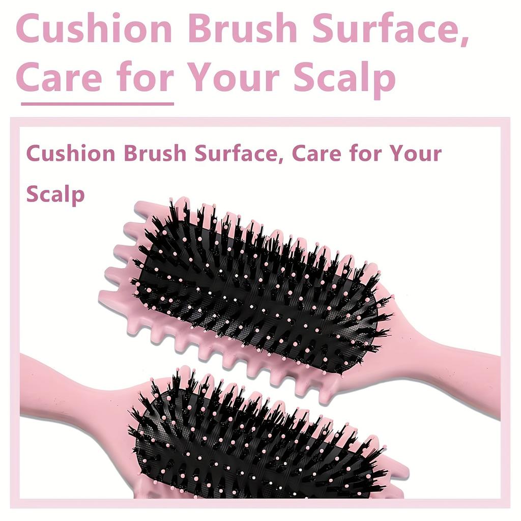 Curly Hair Styling Brush for Women - Ergonomic, Bristle Comb with Comfort Grip Handle for Bouncy Curls & Hairstyles, Curly Hair Brush