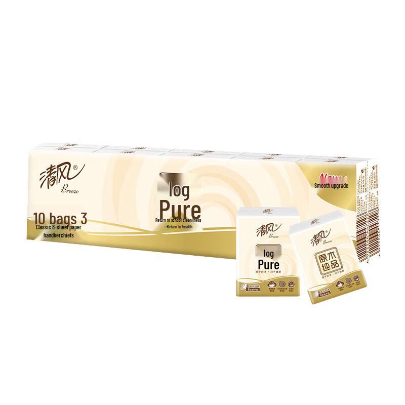 Qingfeng Original Wood Pulp 3-Ply Facial Tissues (10 Packs)