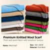 Solid Color Pure Wool Scarf Skin-Friendly Neck Warmer Wrap Wool Knitted Scarf  Autumn Winter