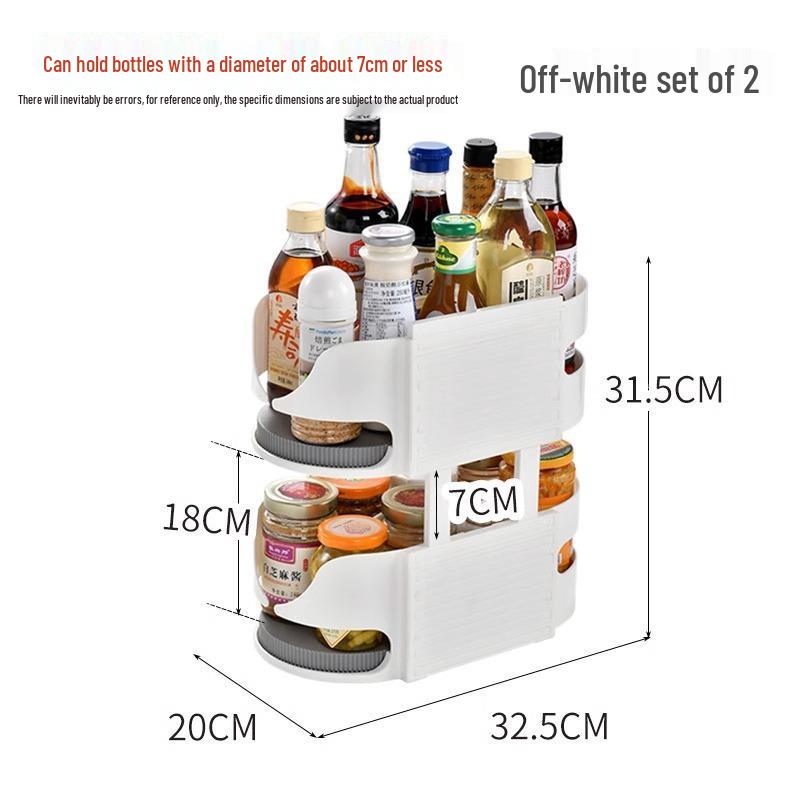 Rotatable Kitchen Corner Storage Rack for Seasonings and Condiments