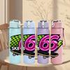 1PC Skateboard Six Number Logo 750ml Color Plastic Sports Water Bottle Leakproof Flip Straw Lid Suitable for Sports Office Home Use