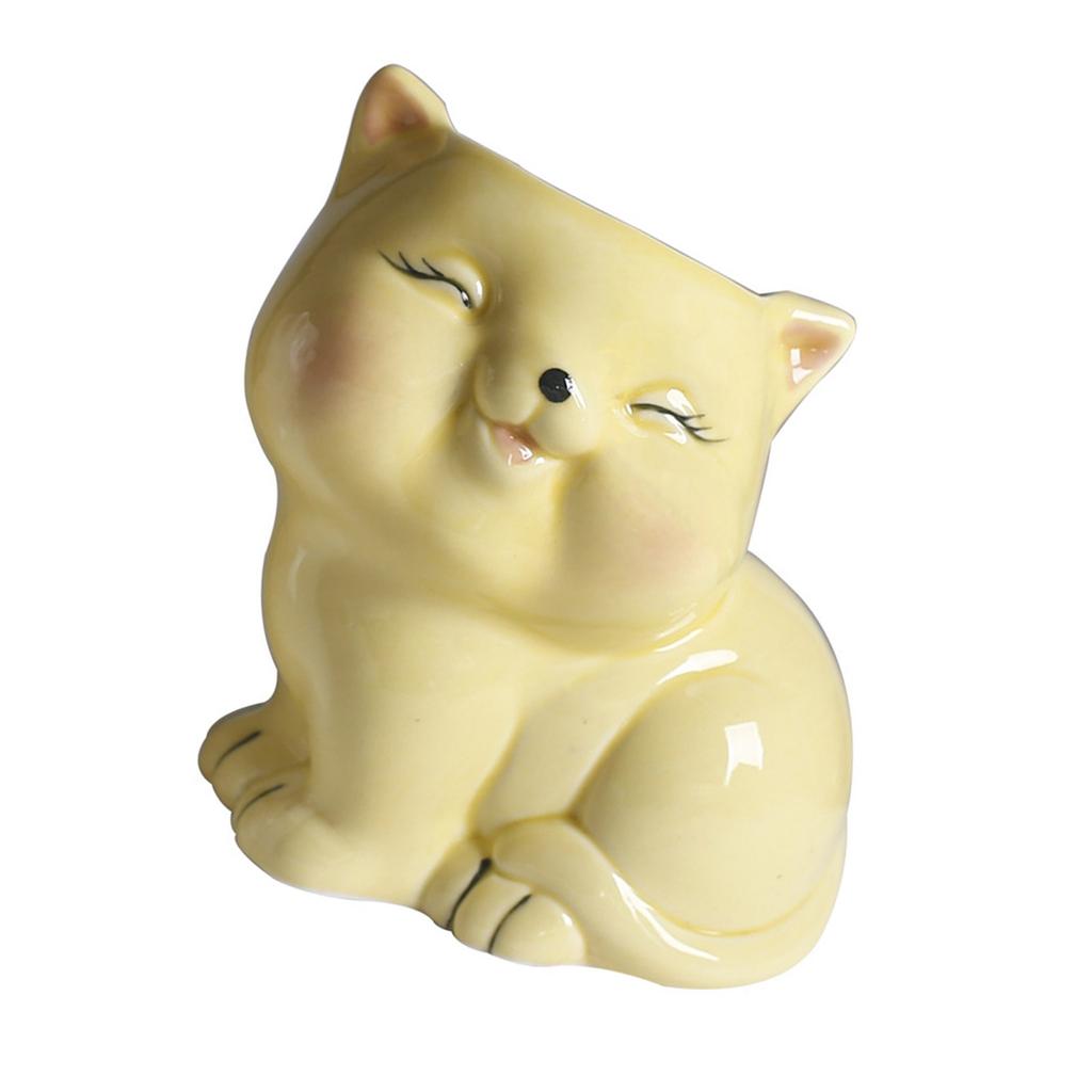 Ceramic Fleshy Plant Pot Kitten Planter Plant Flowerpot Ornament for Fleshy Plant Cactuses Container for Home Balcony