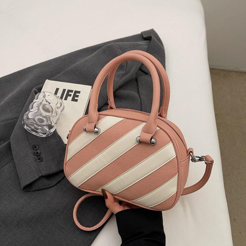 

Fashion splicing handbag new contrasting colors trend single shoulder niche messenger women s bag розовый