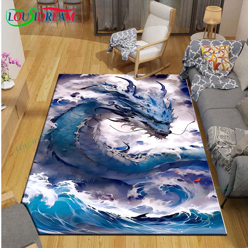 Hot Fashion Chinese Dragon Print Carpet Outdoor Rug Area Rug Non-slip Carpet Bedroom Decor Carpet for Room Gift