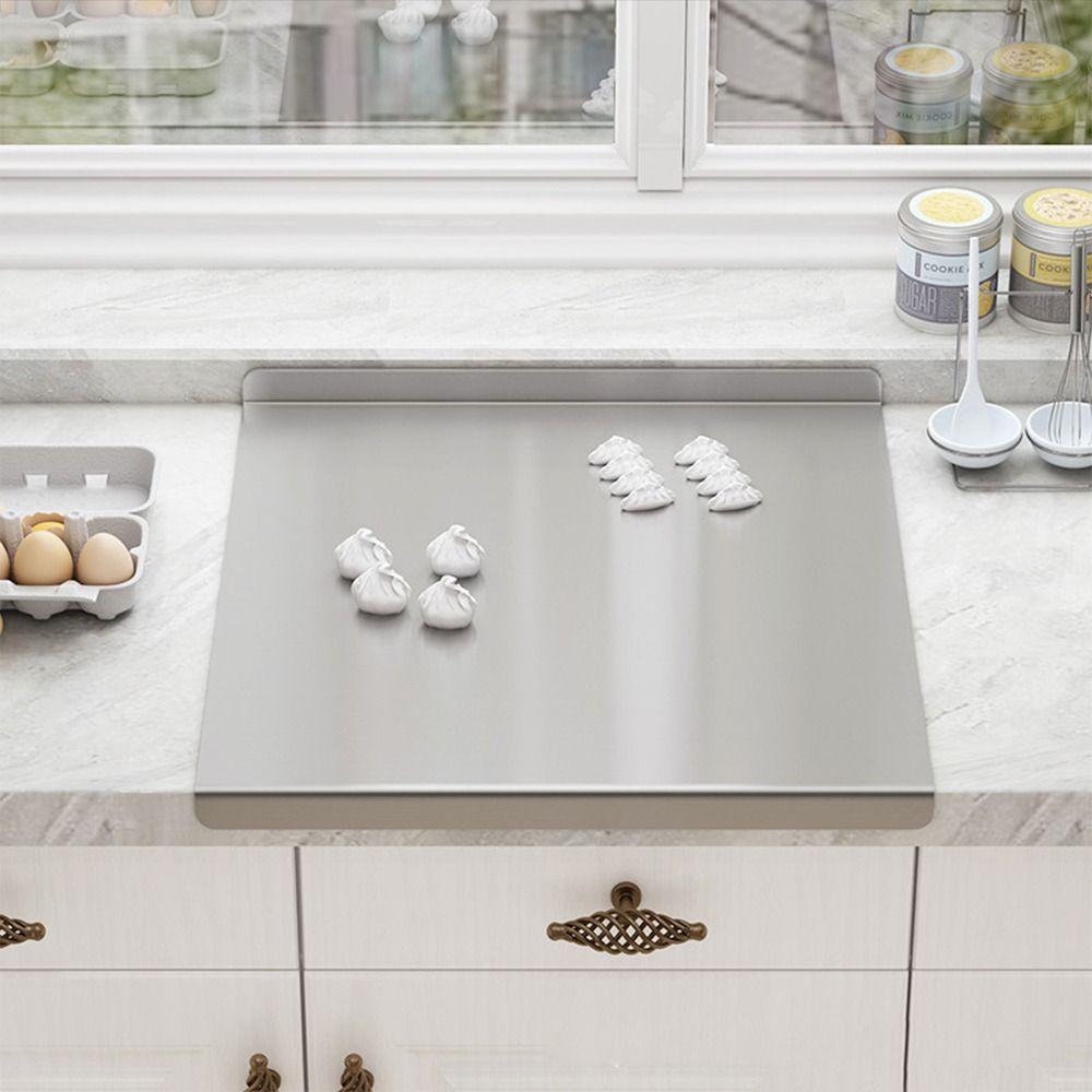 Anti-mugg Rustfritt Stål Skjærebrett Med Kant Hjem Hakkebrett Kjøkkentilbehør