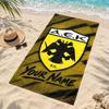 AEK Athens Custom Name Beach towels also serve as bath towels summer essential a musthave for the outdoors the beach and the pool