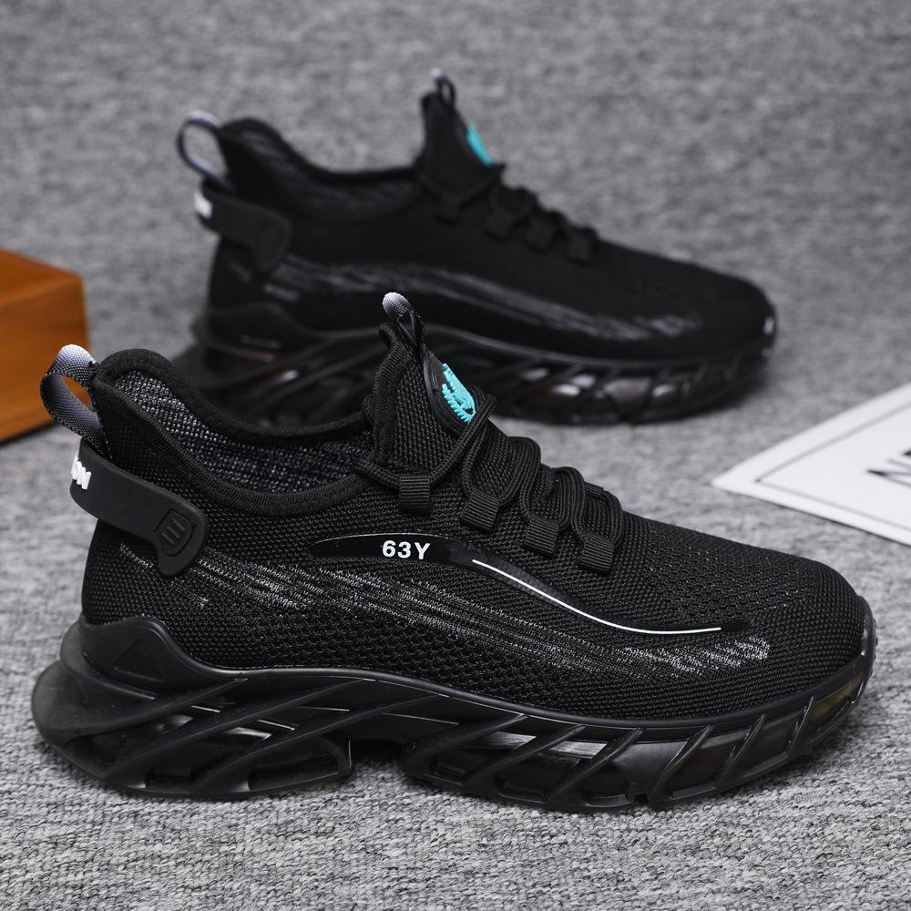 

Весенние новые мужские легкие и дышащие кроссовки из хлопчатобумажной ткани с мягкой подошвой, кроссовки для бега из сетки, модная повседневная обувь, импортная торговля 39 чёрный